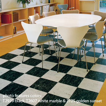 Marmoleum  podlahy dual- čtverce